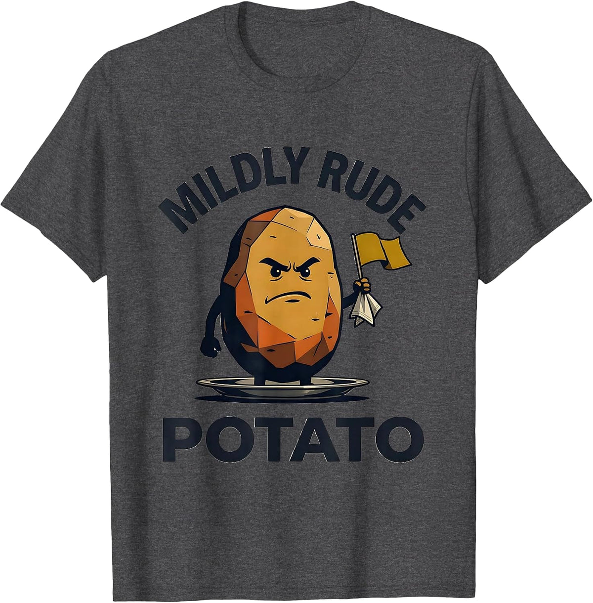 Men's Mildly Rude Potato Funny Couples Thanksgiving Matching T-Shirt - Dark Heather Grey