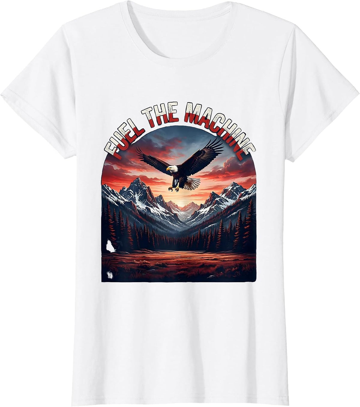 Women's Fuel the Machine Pit Crew Racing Design T-Shirt - White