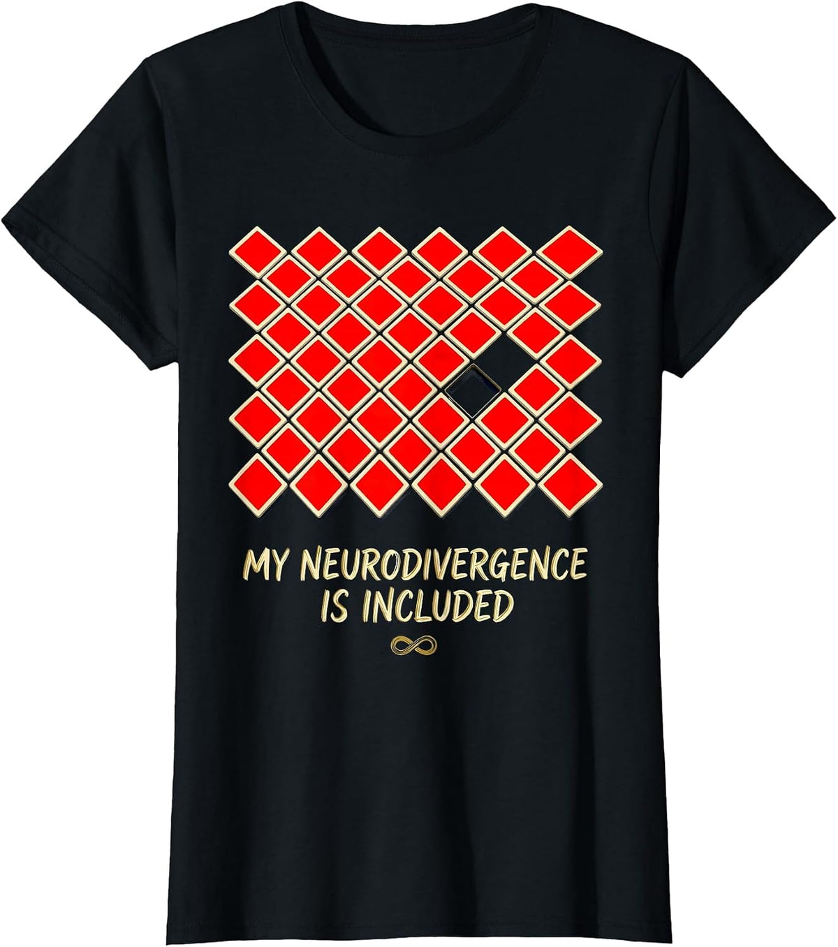 My Neurodivergence Is Included Funny Neurodiversity T-Shirt - Black