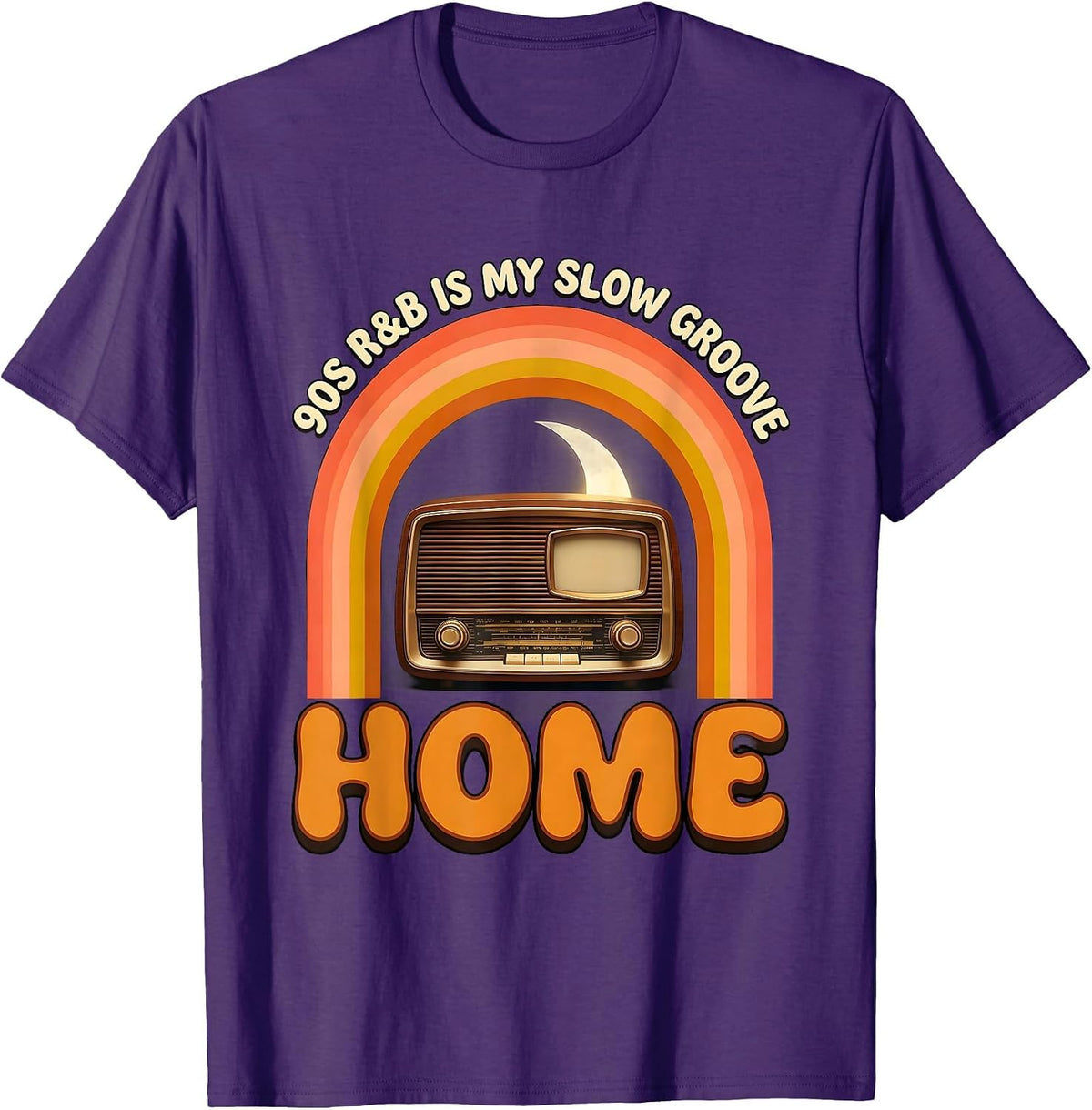 Men's 90s R&B Is My Slow Groove Home Retro Music Fan Nostalgia T-Shirt - Purple