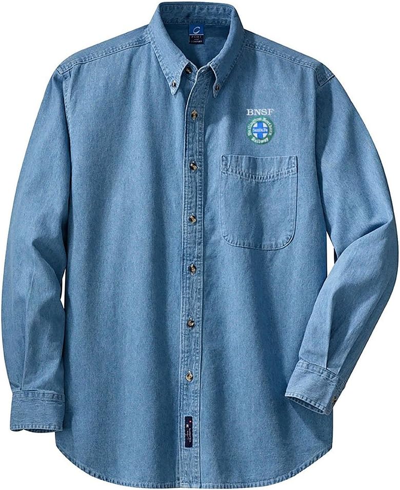 Daylight Sales Burlington Northern Santa Fe Intermodal Logo Long Sleeve Embroidered Denim [den03LS] - Denim