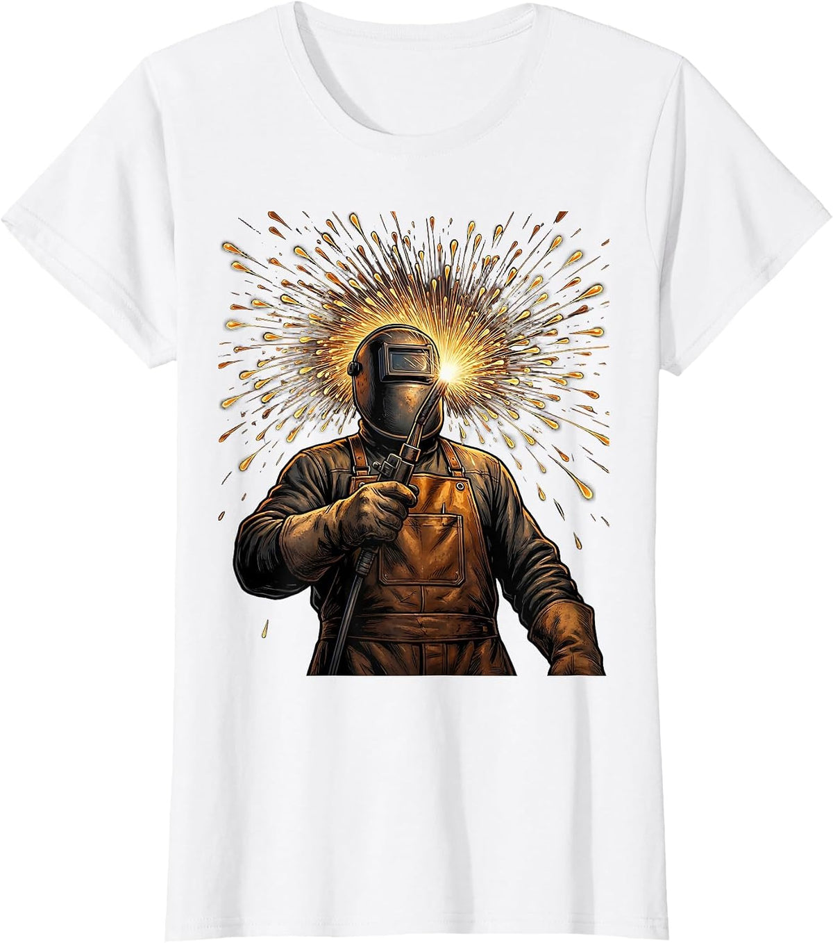 Welder Halo of Sparks Graphic Tee T-Shirt - White