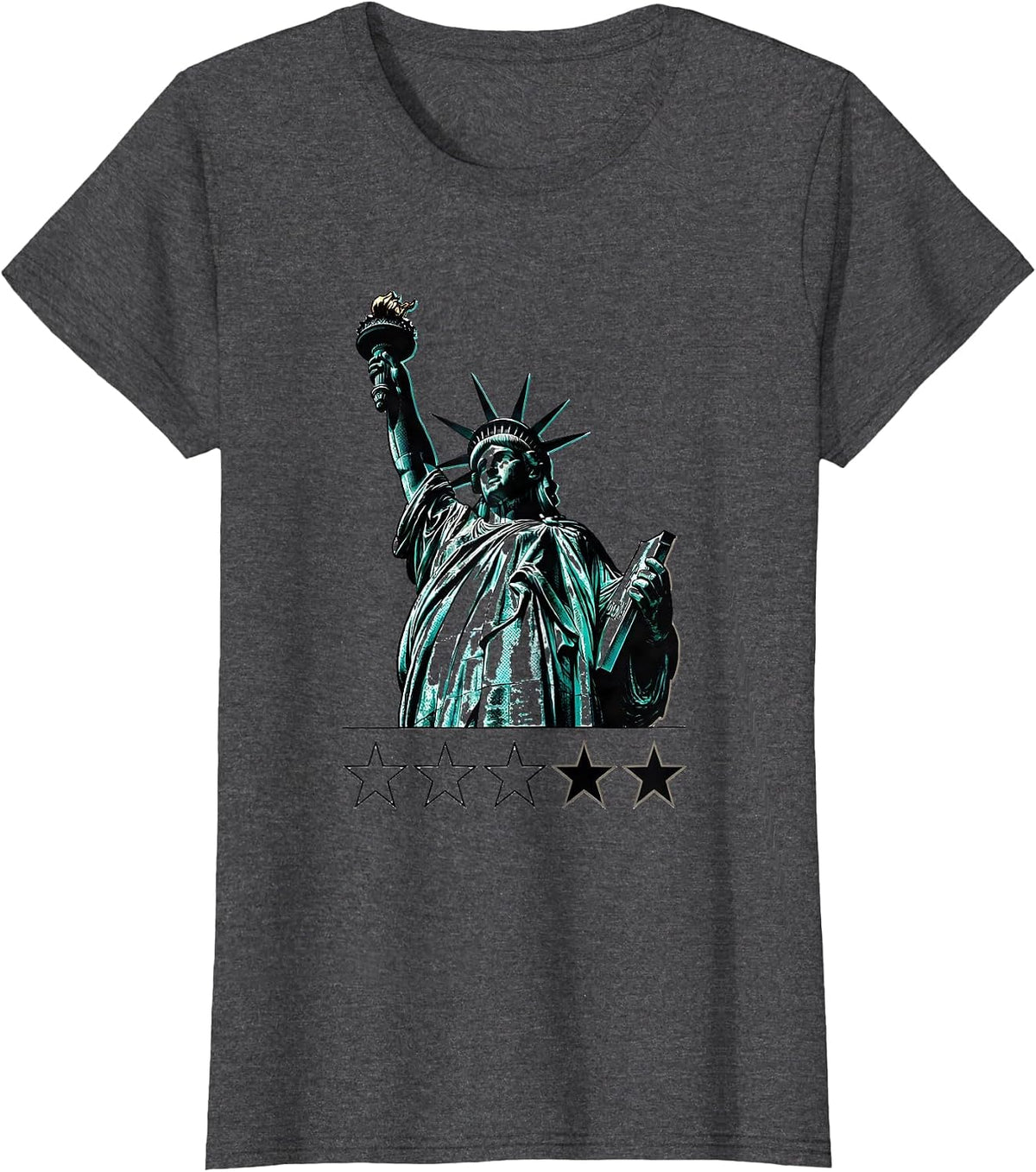 Women's Halftone Colossus Silhouette Funny History Buff Gift T-Shirt - Dark Heather Grey