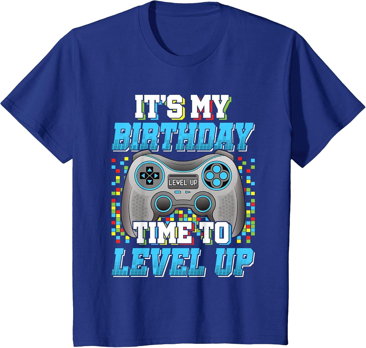 It's My Birthday Time to Level Up Video Game Gaming Boys Men T-Shirt - Royal Blue