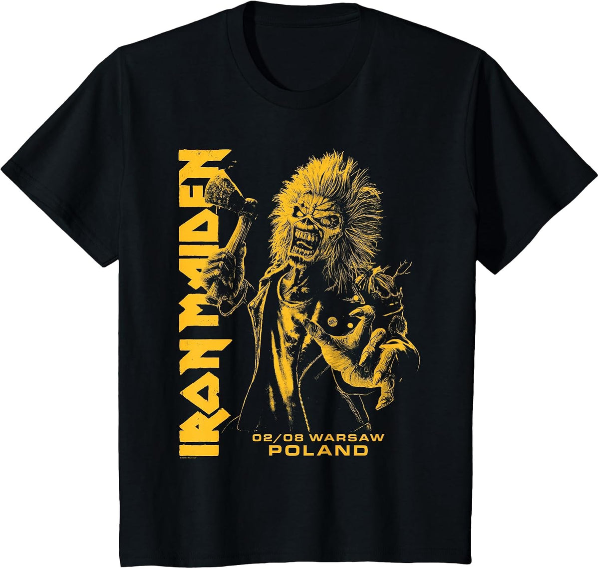 Iron Maiden Run for Your Lives Tour Warsaw T-Shirt - Black