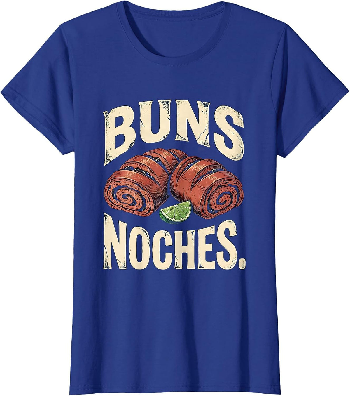 Women's Buns Noches Vintage Cinco De Mayo Spanish Pun Party Humor T-Shirt - Royal Blue