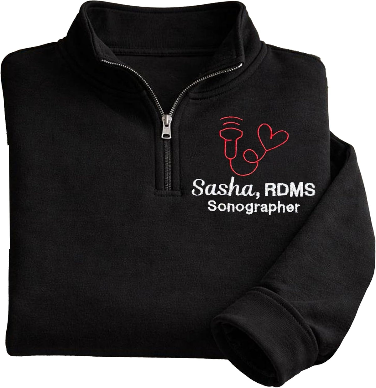 Personalized Embroidered Nurse Quarter Zip Sweatshirt, Gift for Nurse Doctor, Graduation Gifts for Nurses - 11 Sonographers