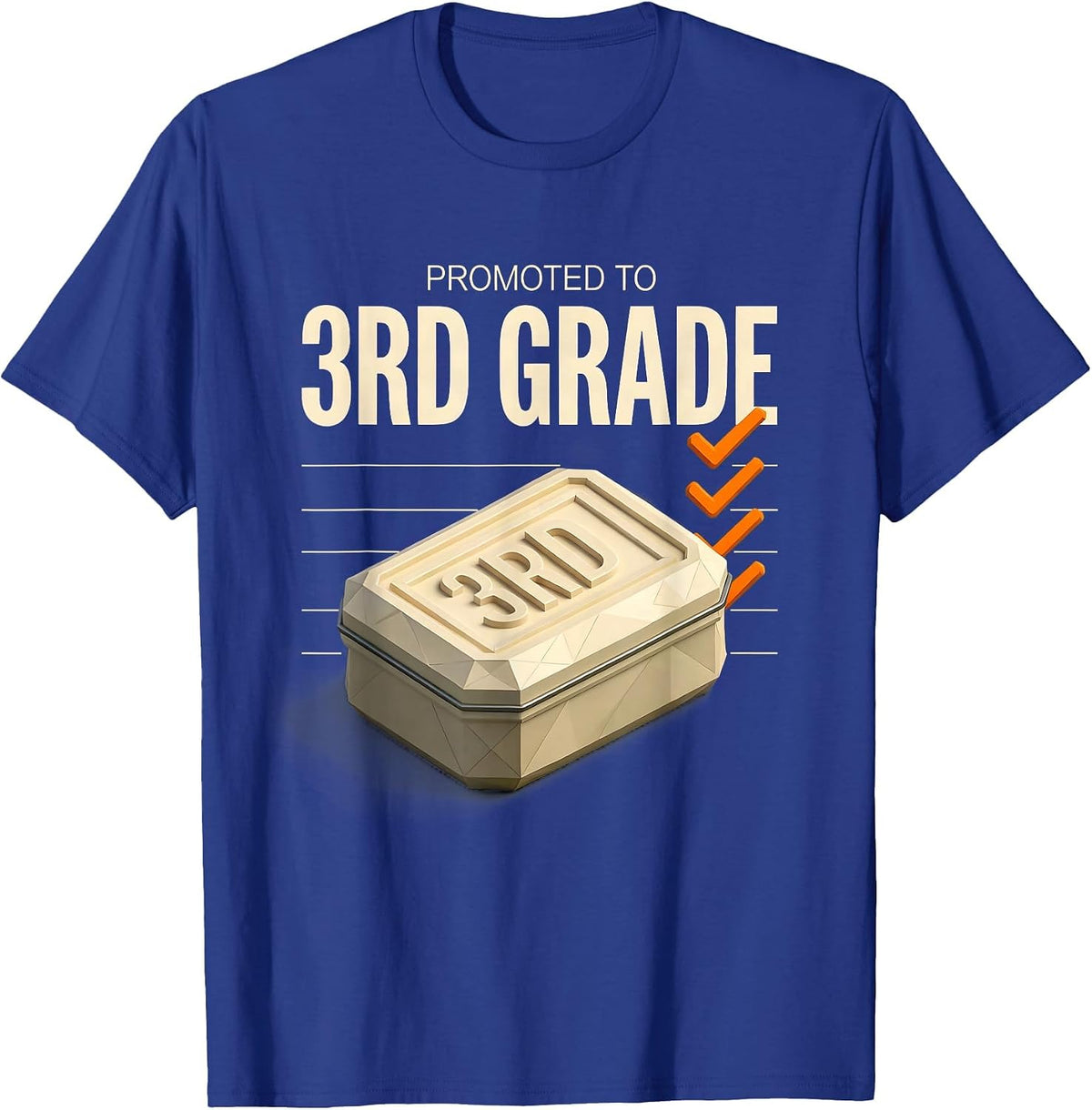 Men's PROMOTED TO 3RD GRADE Camo Third Grade Back To School Boys T-Shirt - Royal Blue
