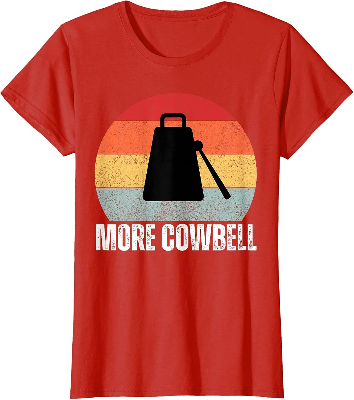 Need More Cowbell Retro Drummer Lovers T-Shirt - Red