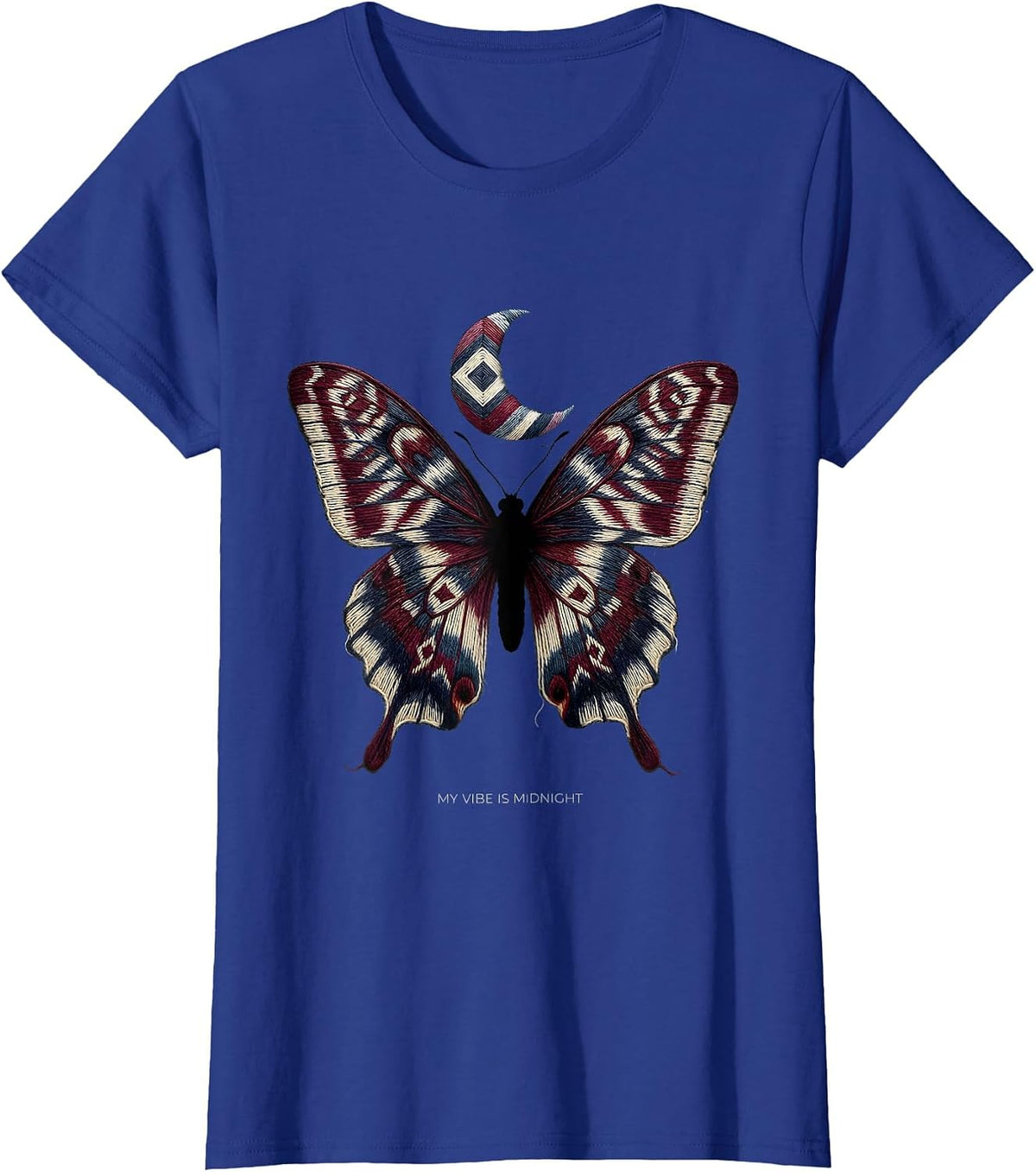 Women's My Vibe Is Midnight Goth Dark Aesthetic Design T-Shirt - Royal Blue