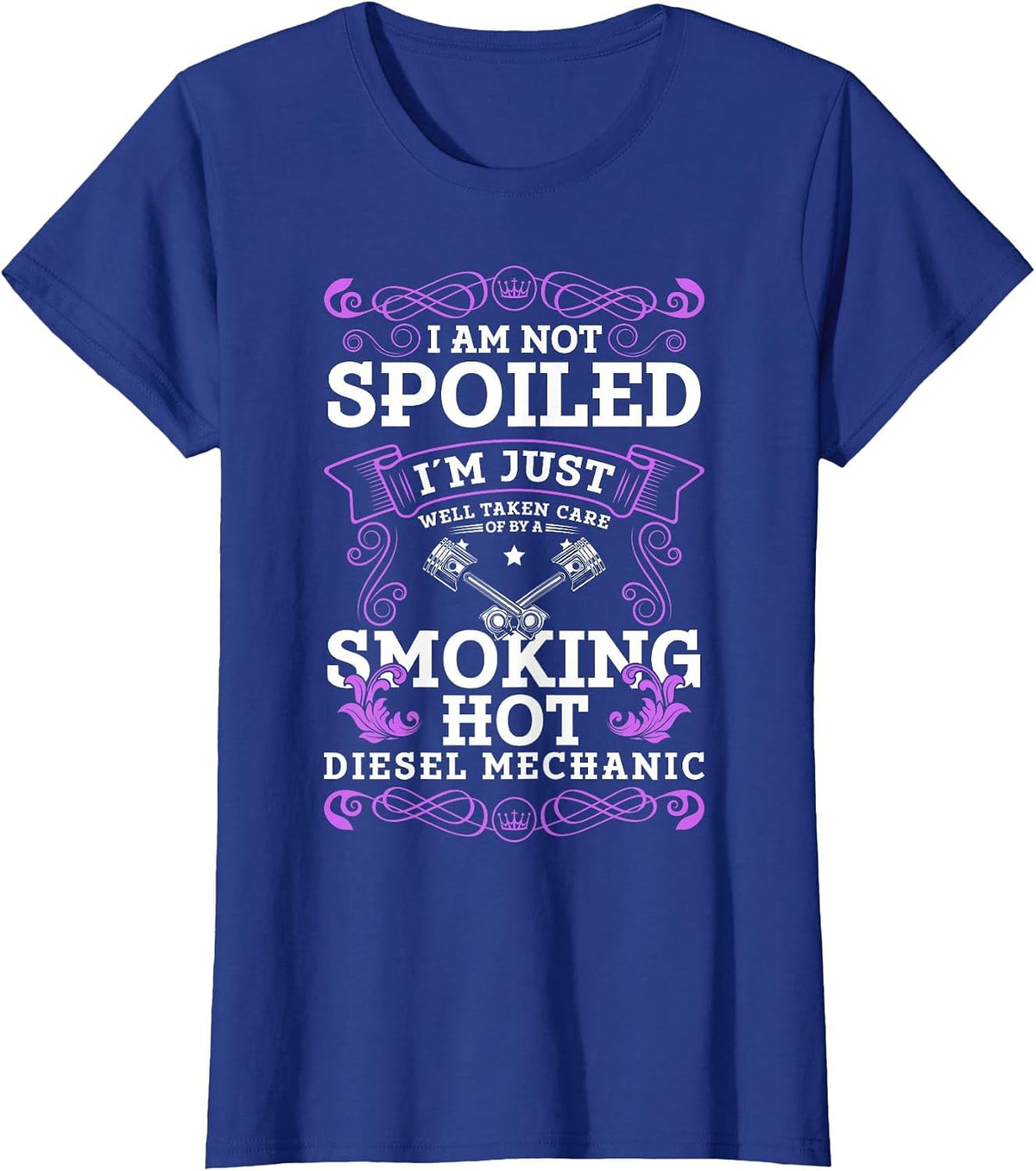 Diesel Mechanic Girlfriend Diesel Mechanic Woman T-Shirt - Royal Blue