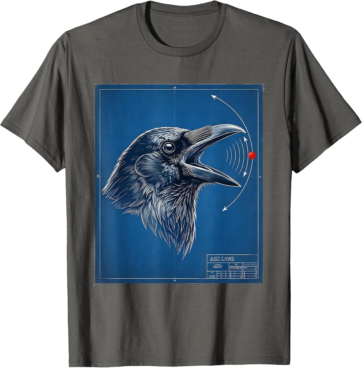 Just Caws Dark Humor Crow Raven Bird Lover Gothic T-Shirt - Asphalt Grey