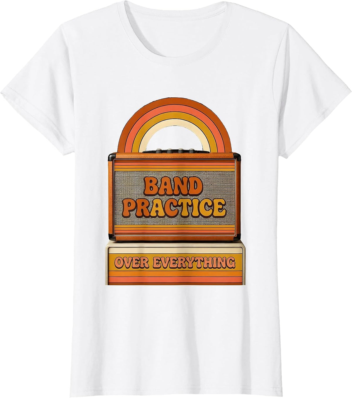 Band Practice Over Everything Music Design T-Shirt - White