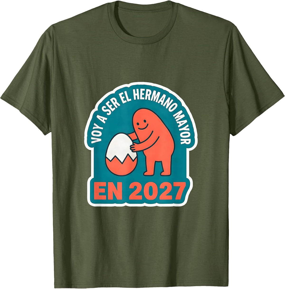 Voy a ser el hermano mayor en 2027 Spanish Big Brother T-Shirt - Olive Green