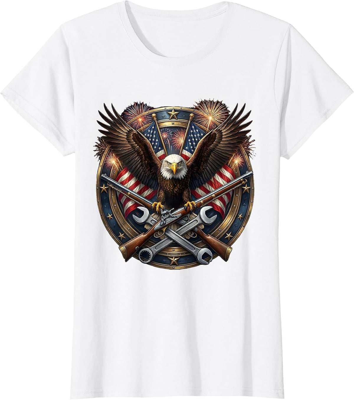 Valley Forge Automotive Musket and Wrench Graphic T-Shirt - White