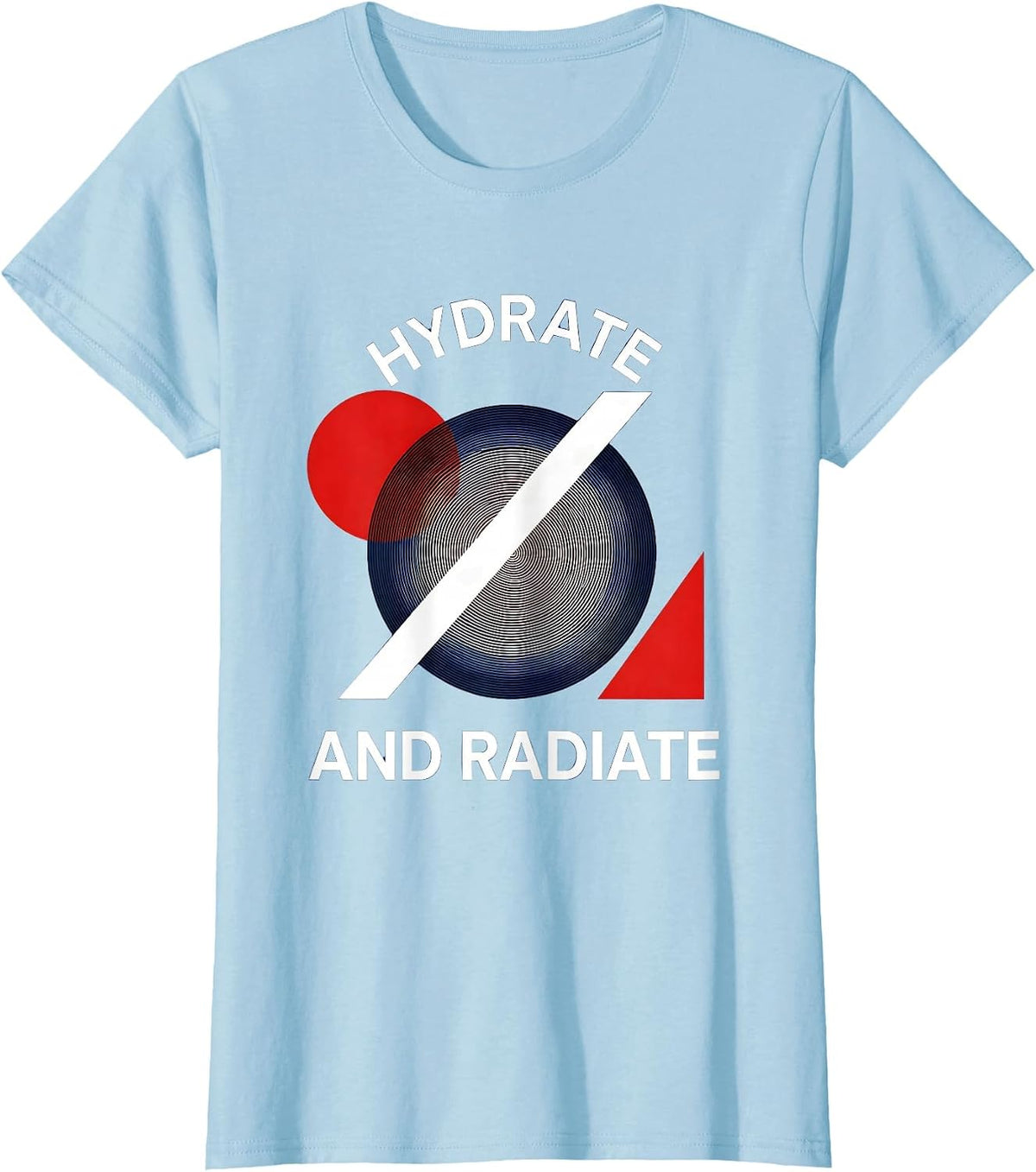 K-Beauty Glass Skin Hydrate and Radiate Design T-Shirt - Baby Blue
