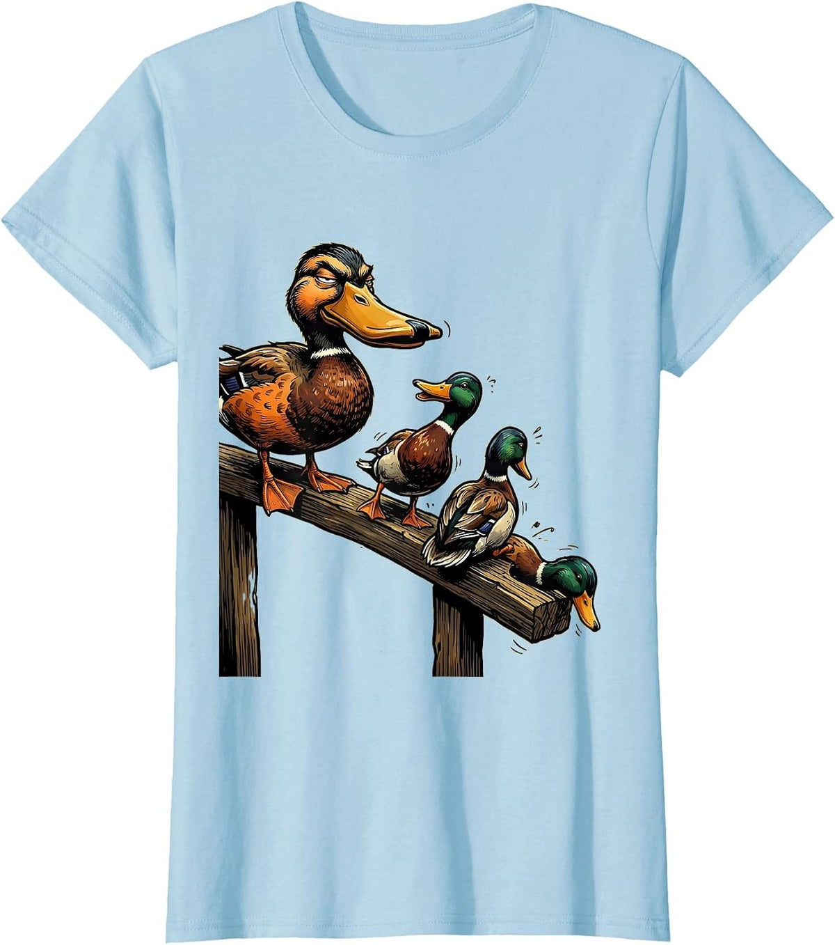 Unsorted Duck Decoy Cartoon Funny Novelty Gift T-Shirt - Baby Blue