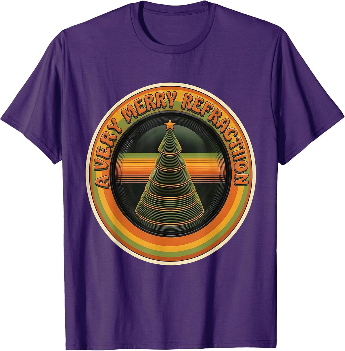 A Very Merry Refraction Retro Vintage Optometrist Christmas T-Shirt - Purple