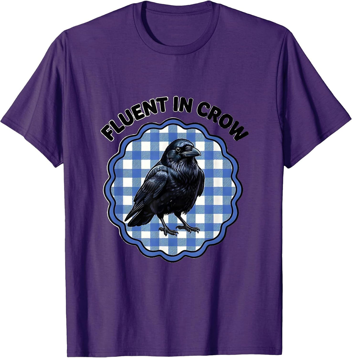 Men's Fluent in Crow Bird Lover Design T-Shirt - Purple
