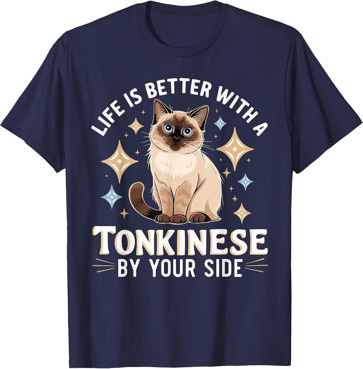 Tonkinese Cat Lover Kitten Meow Animal Cat Lady Pet Kitty T-Shirt - Navy Blue