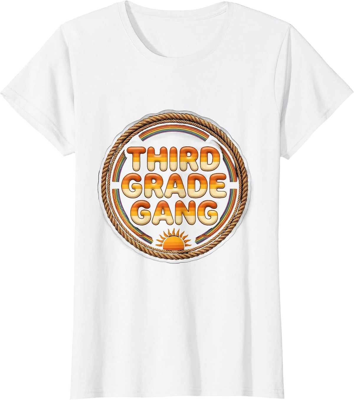 Third Grade Gang Retro 70s Back To School Teacher Student T-Shirt - White