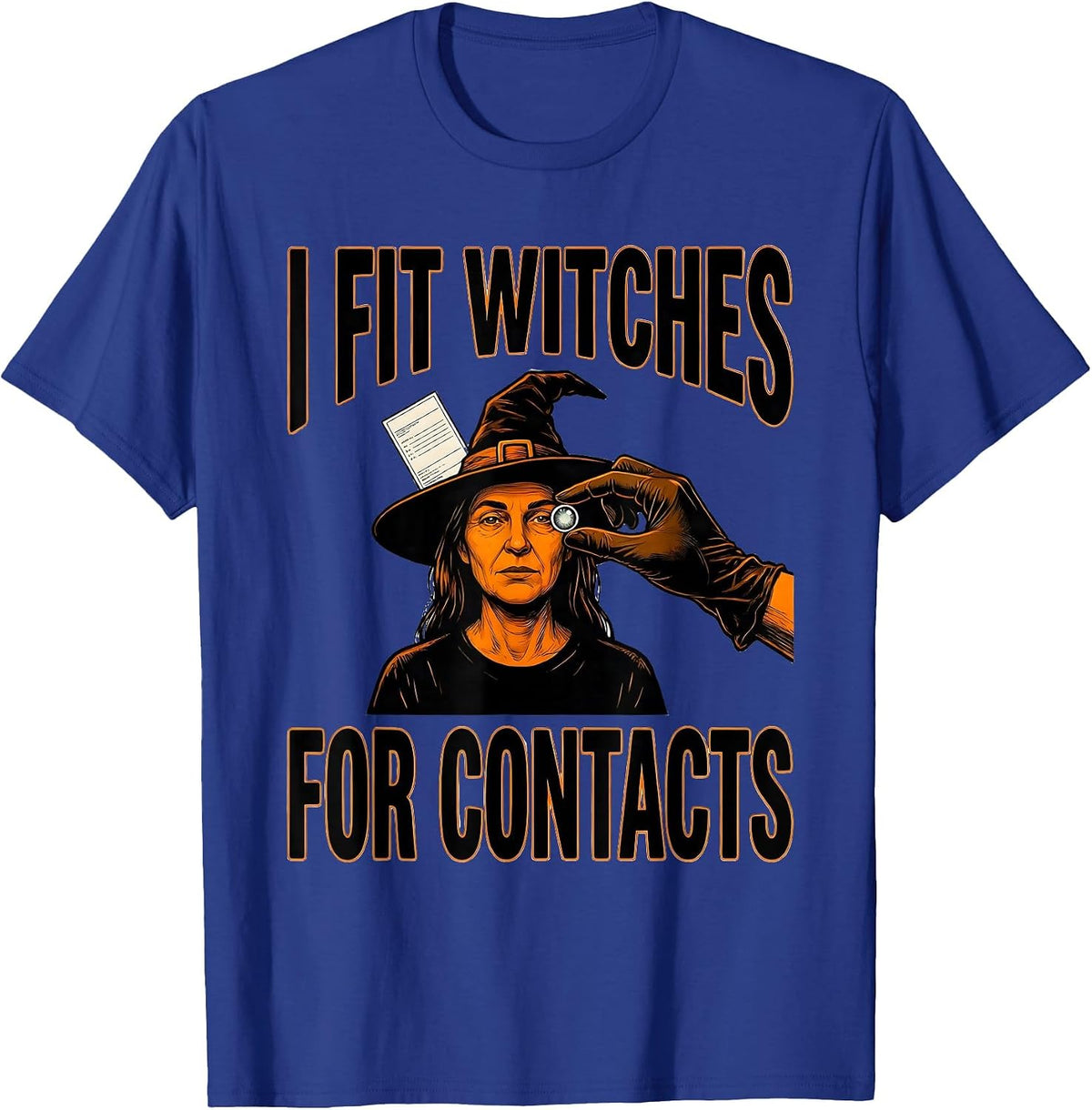 Men's I Fit Witches For Contacts Funny Optometrist Halloween Eye T-Shirt - Royal Blue