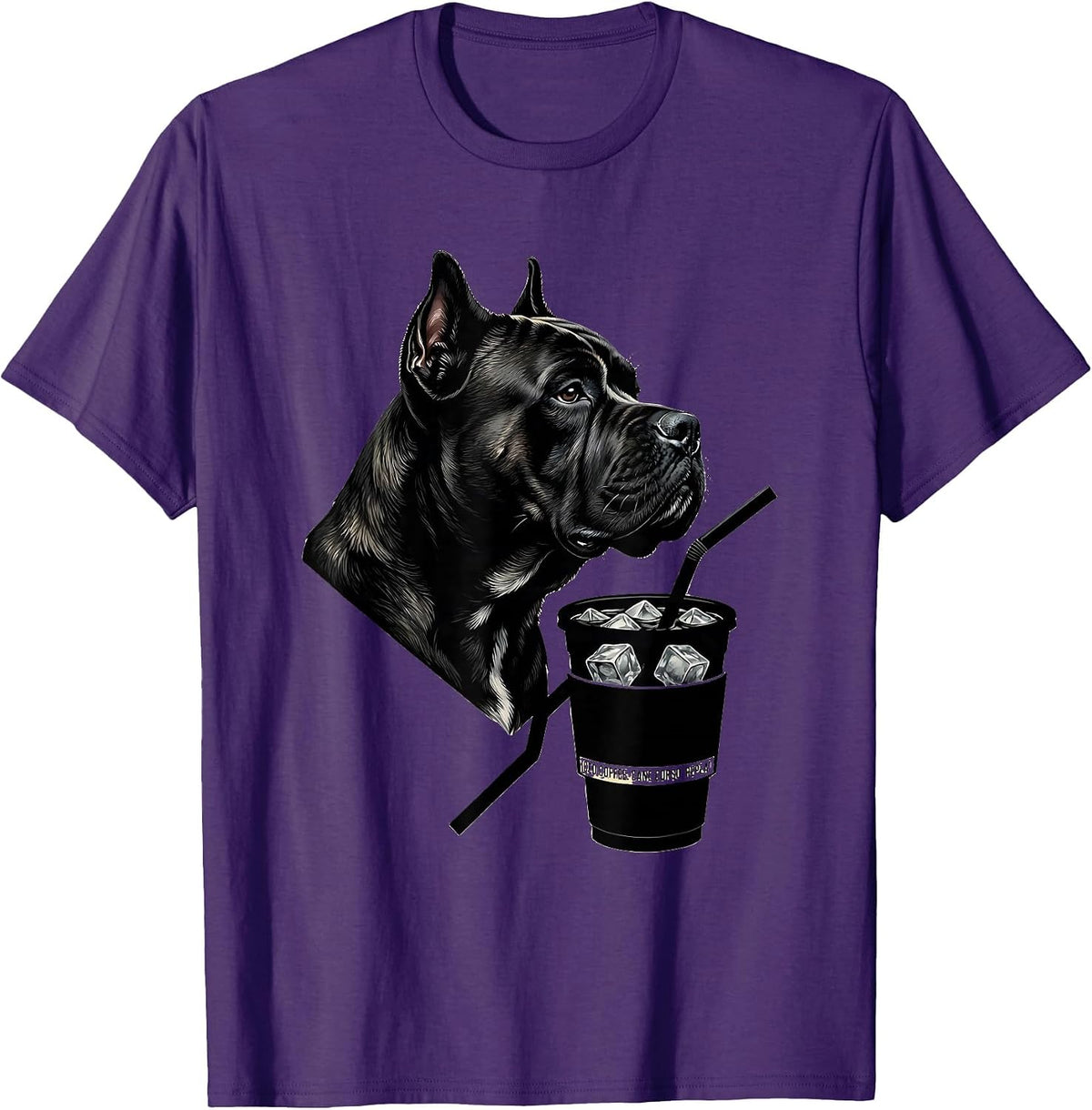Men's Iced Coffee Cane Corso Repeat Funny Dog Lover Humor T-Shirt - Purple