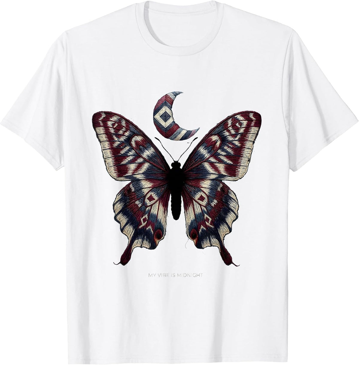 Men's My Vibe Is Midnight Goth Dark Aesthetic Design T-Shirt - White