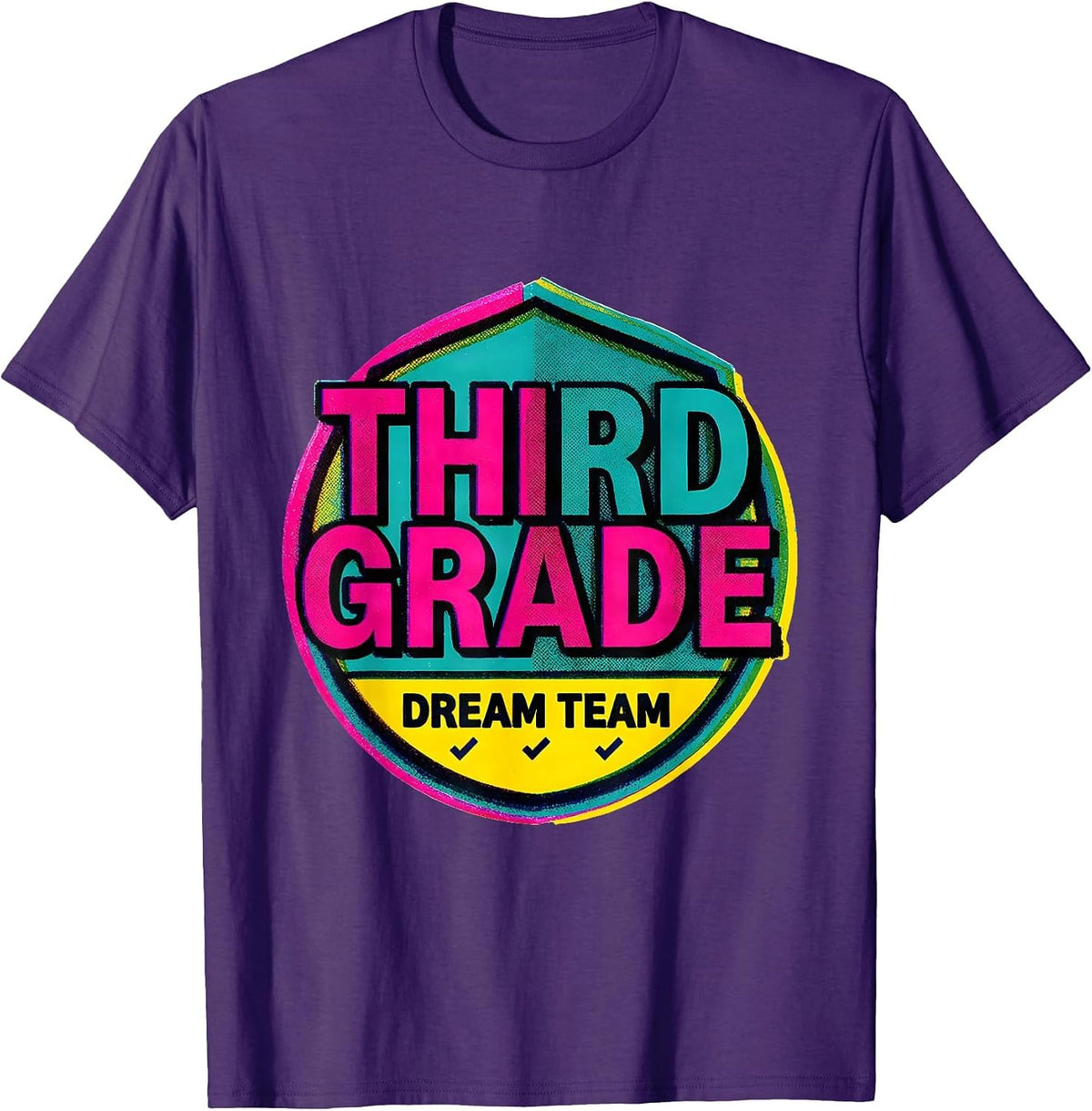 Third Grade Dream Team Back to School Teacher Student Kids T-Shirt - Purple