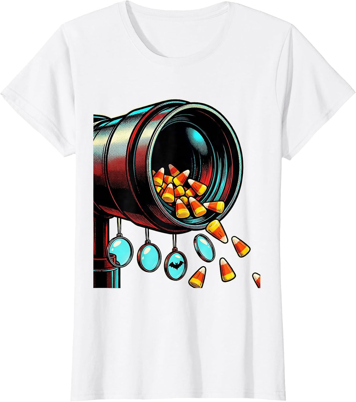 Lensometer Candy Corn Pop Art Optometrist Halloween Humor T-Shirt - White