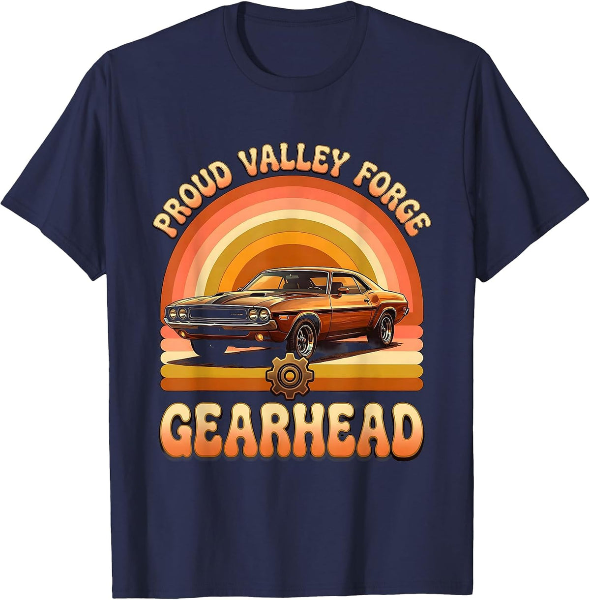 Men's Proud Valley Forge Gearhead Automotive Design T-Shirt - Navy Blue