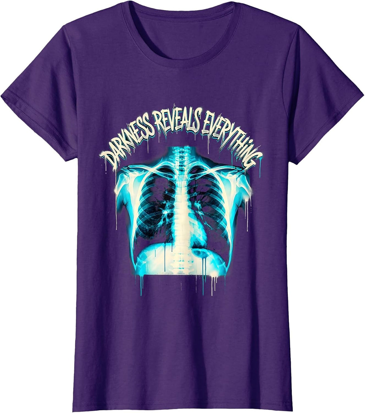 Women's Darkness Reveals Everything Radiology Design T-Shirt - Purple