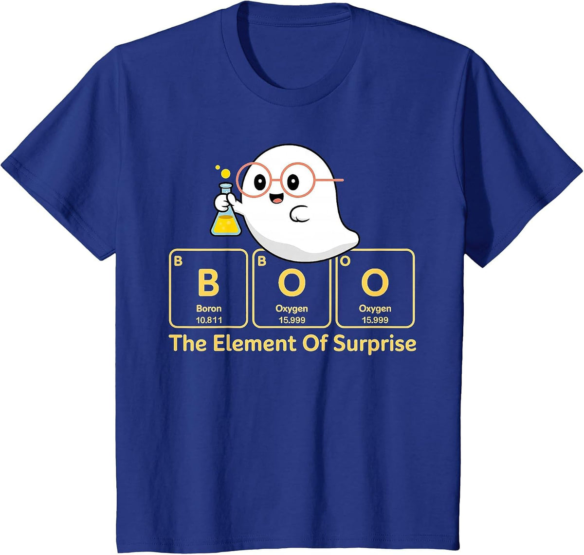 Boo The Element of Surprise Halloween T-Shirt - Royal Blue