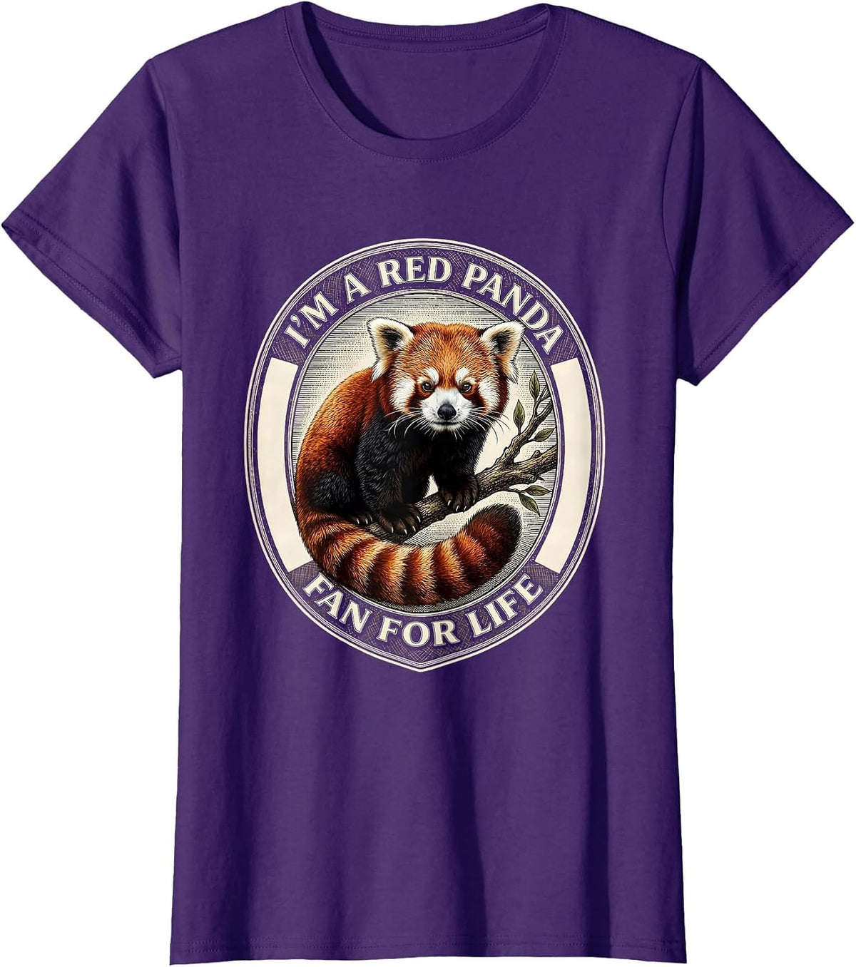 Women's I'm A Red Panda Fan For Life Cute Red Panda Lover Gift T-Shirt - Purple