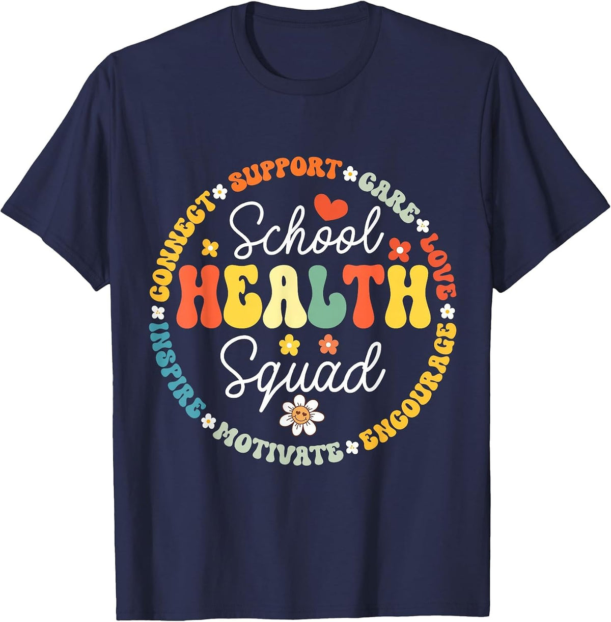 School Health Squad Funny Back to School Nurse Squad T-Shirt - Navy Blue