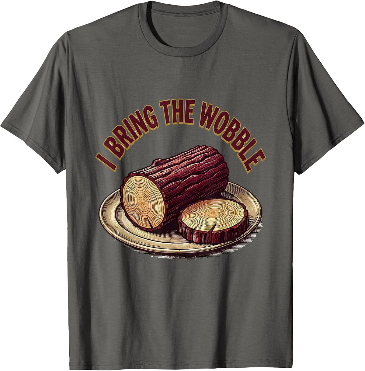 I Bring The Wobble Vintage Funny Thanksgiving Cranberry T-Shirt - Asphalt Grey