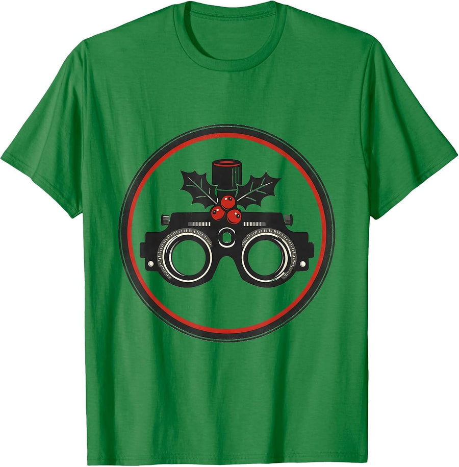 Men's Phoropter Ornament Christmas Optometrist Eye Doctor Humor T-Shirt - Kelly Green