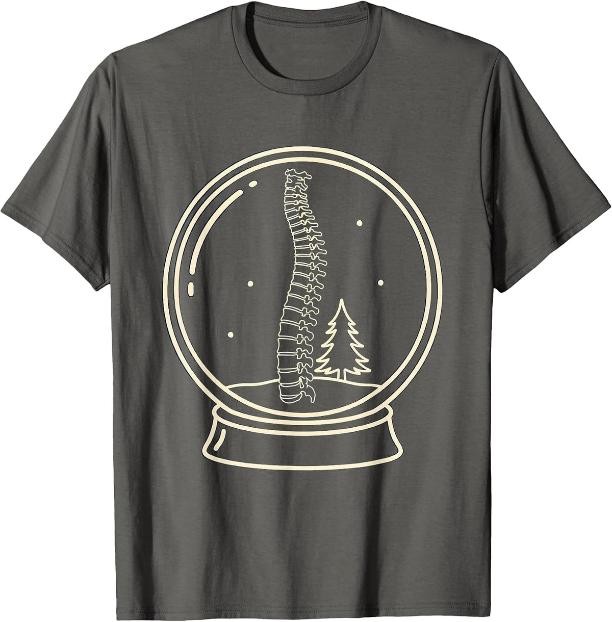 Skeleton Scan Window Radiology Tech Christmas Humor T-Shirt - Asphalt Grey