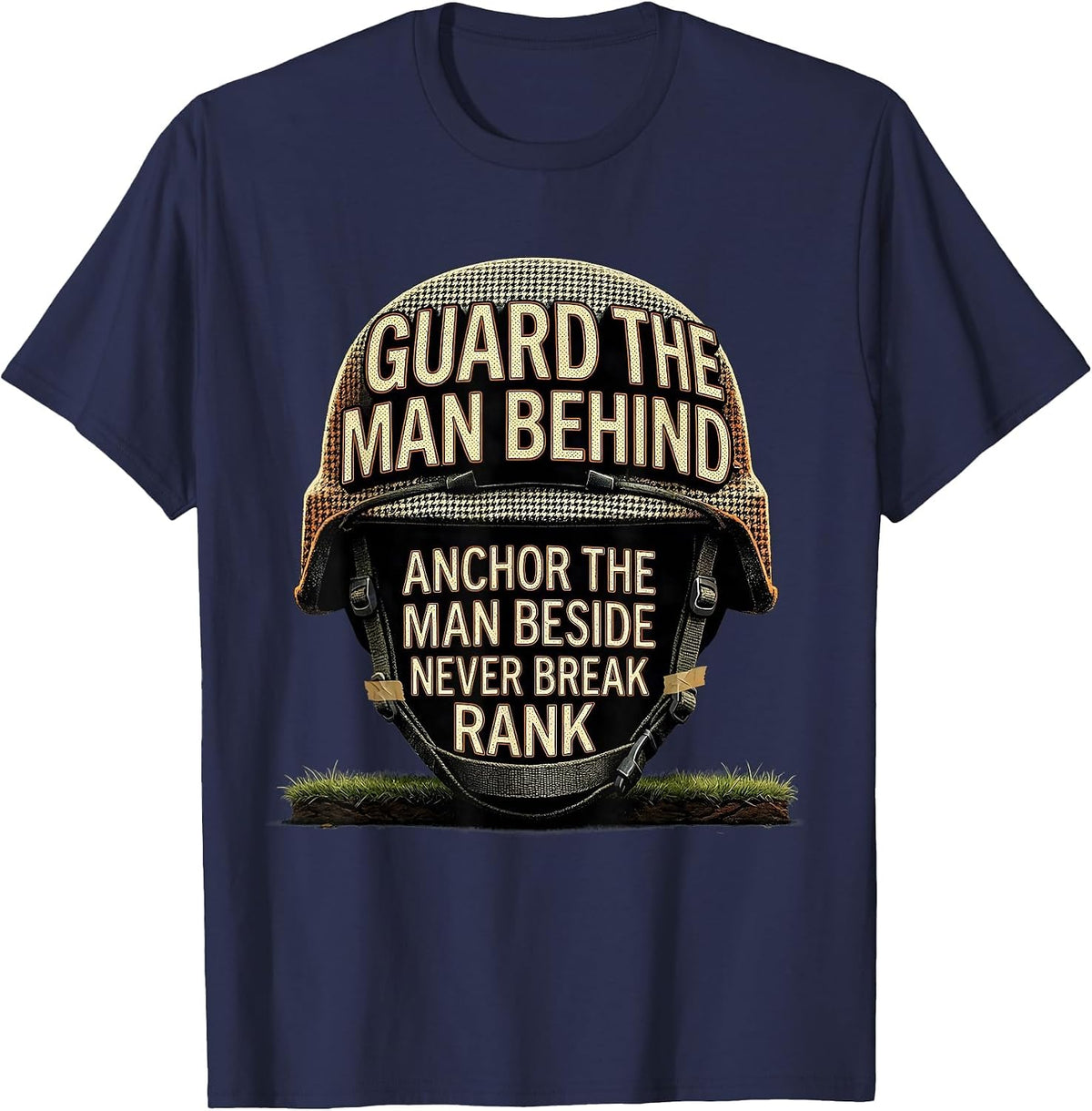 Men's Guard The Man Behind Anchor The Man Beside Lineman Humor T-Shirt - Navy Blue