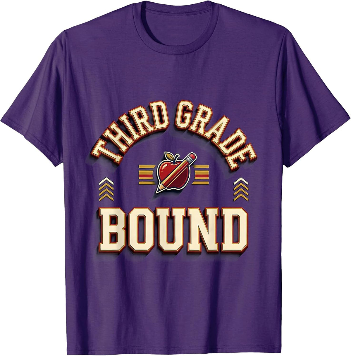 Men's Third Grade Bound Sports Third Grade Back To School Teacher T-Shirt - Purple