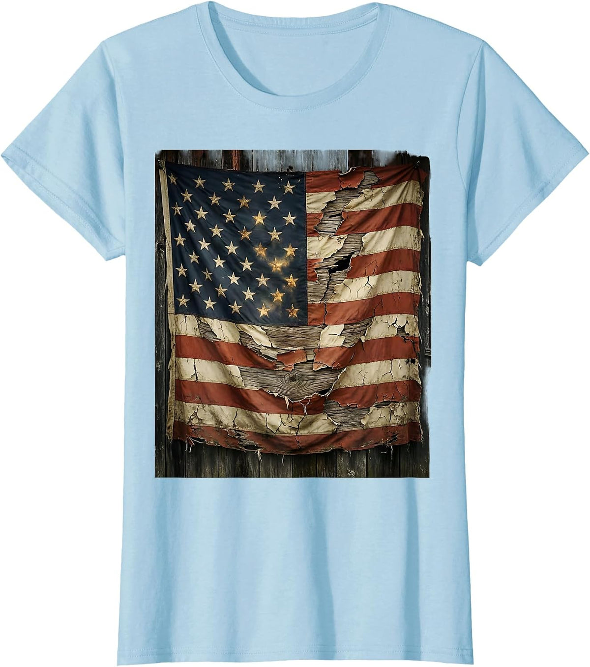 Rifle Bayonet In Sand With Helmet Memorial Graphic T-Shirt - Baby Blue
