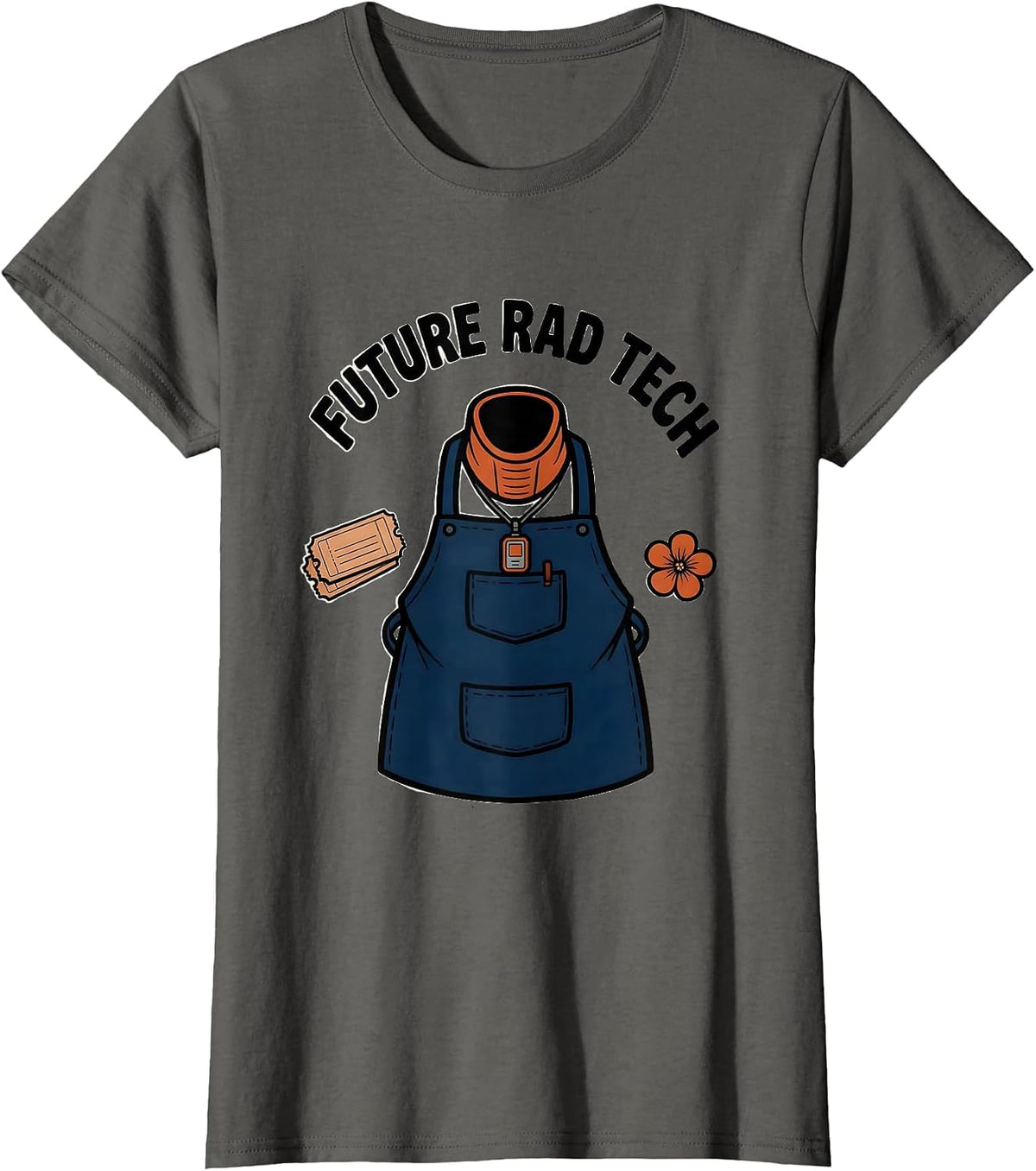 Women's Future Rad Tech Funny Radiologic Technologist X-ray CT MRI T-Shirt - Asphalt Grey