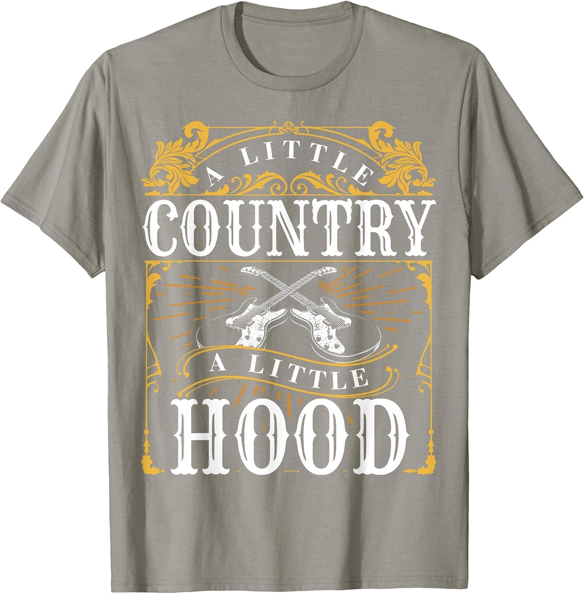 A Little Country A Little Hood Country Rap Hip Hop Music T-Shirt - Slate Grey