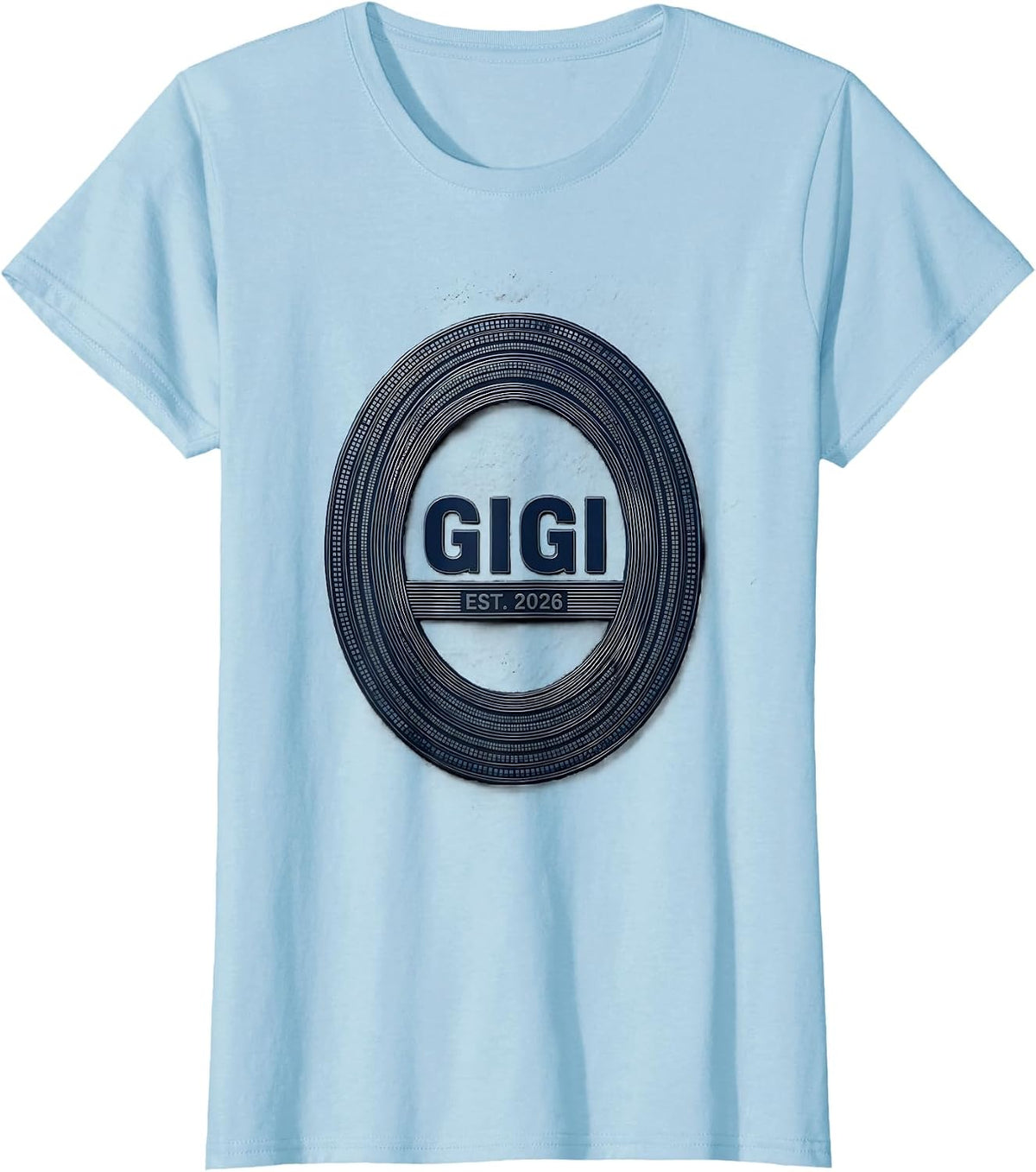 Gigi Est 2026 Sentimental Family Role Keepsake Announcement T-Shirt - Baby Blue