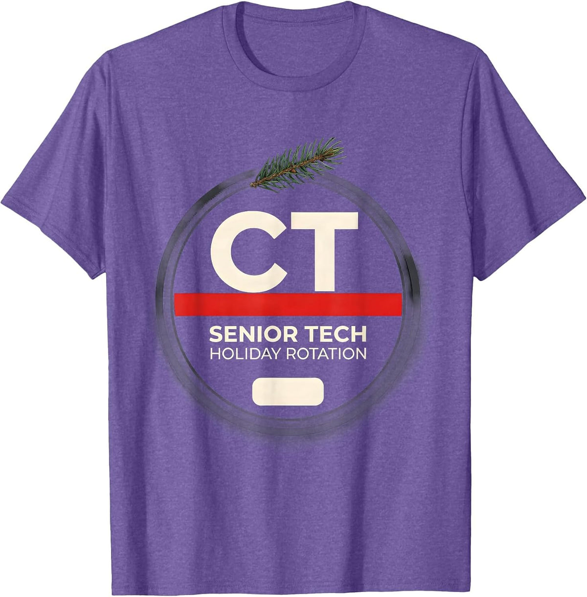 Men's Senior CT Tech Holiday Rotation Funny Radiology Technologist T-Shirt - Purple Heather