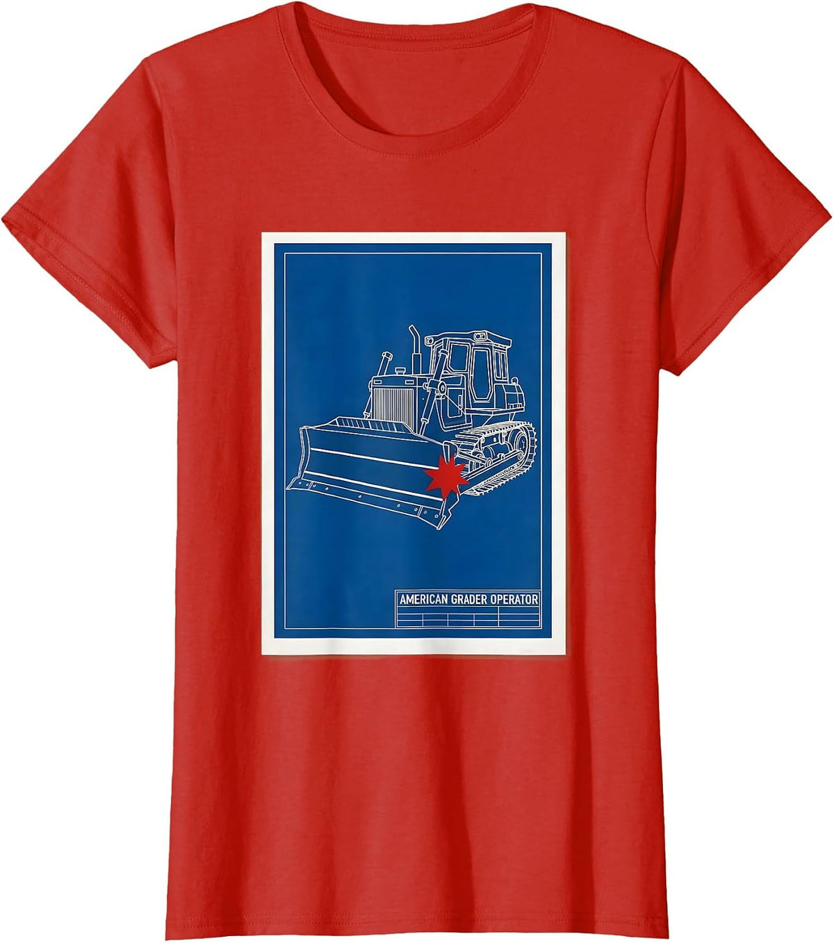 American Grader Operator Patriotic Vehicle Operator Trade T-Shirt - Red