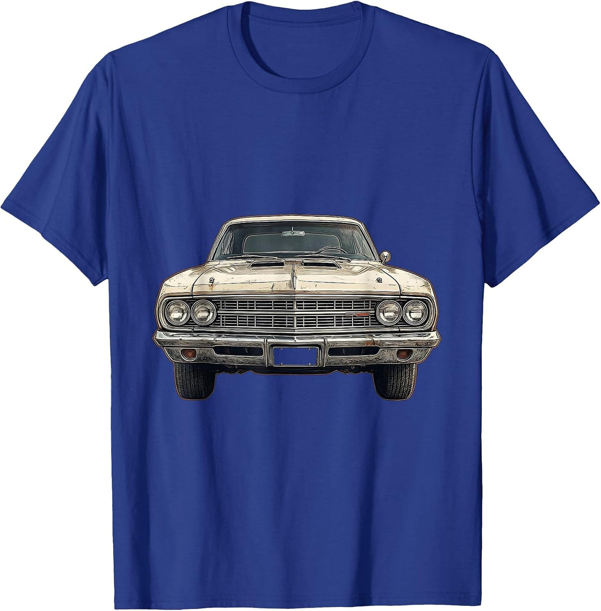 Men's Classic Muscle Car Distressed Birthday Gift for Car Guys T-Shirt - Royal Blue