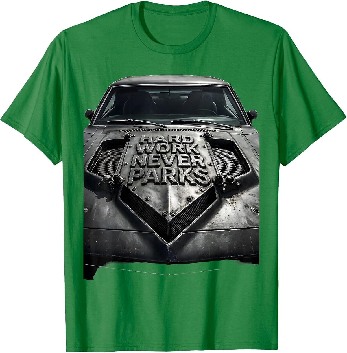 Men's Valley Forge Automotive Hard Work Never Parks T-Shirt - Kelly Green