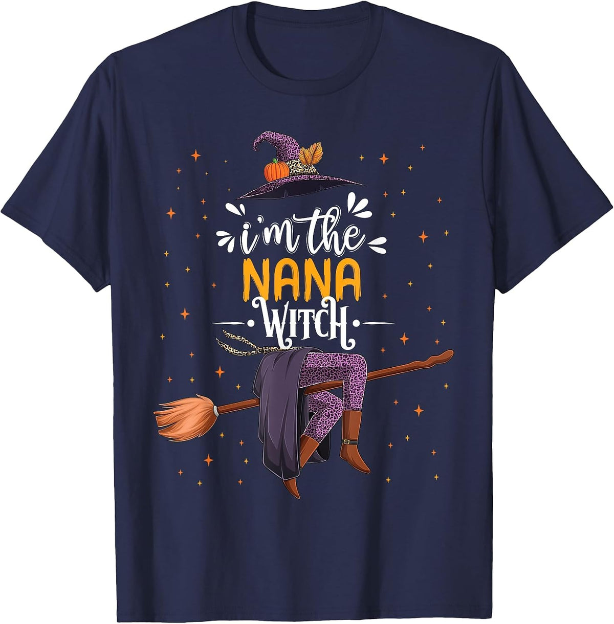 im the Nana Witch Halloween Matching Group Costume T-Shirt - Navy Blue