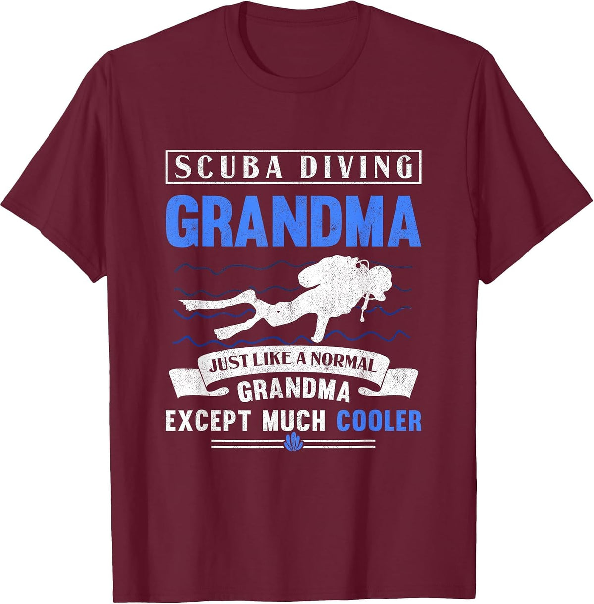 Scuba Diving Grandma Dive Grandmother Underwater Scuba Diver T-Shirt - Burgundy